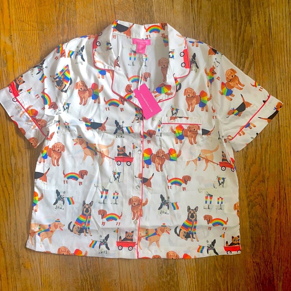 🆕 Isaac Mizrahi Doggy Pajama Shirt L